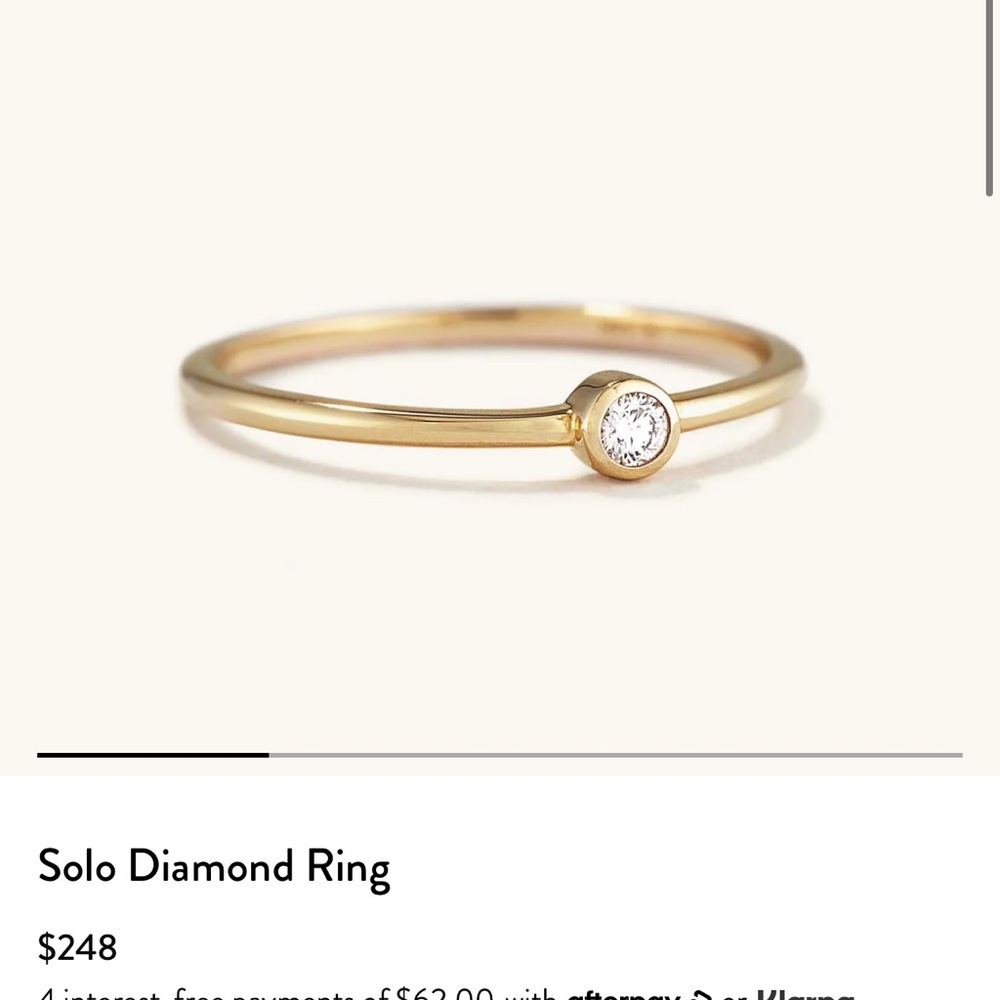 Mejuri solo diamond ring